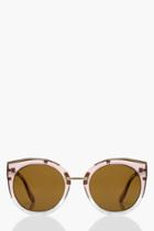 Boohoo Maisie Clear Frame Cat Eye Sunglasses Blush