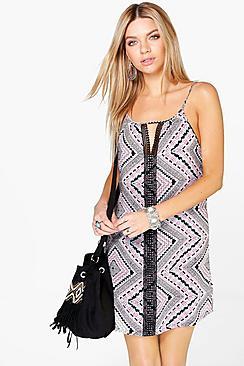 Boohoo Carina Ethnic Strappy Dress