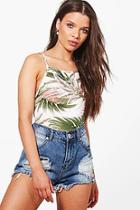 Boohoo Beth Strappy Open Back Printed Cami