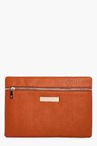 Boohoo Lily Zip Front Clutch Bag