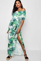 Boohoo Mila Off The Shoulder Belted Maxi Dress