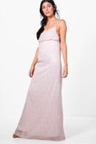 Boohoo Francesca Ditsy Print Maxi Dress Rose