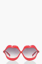 Boohoo Red Kiss Novelty Sunglasses