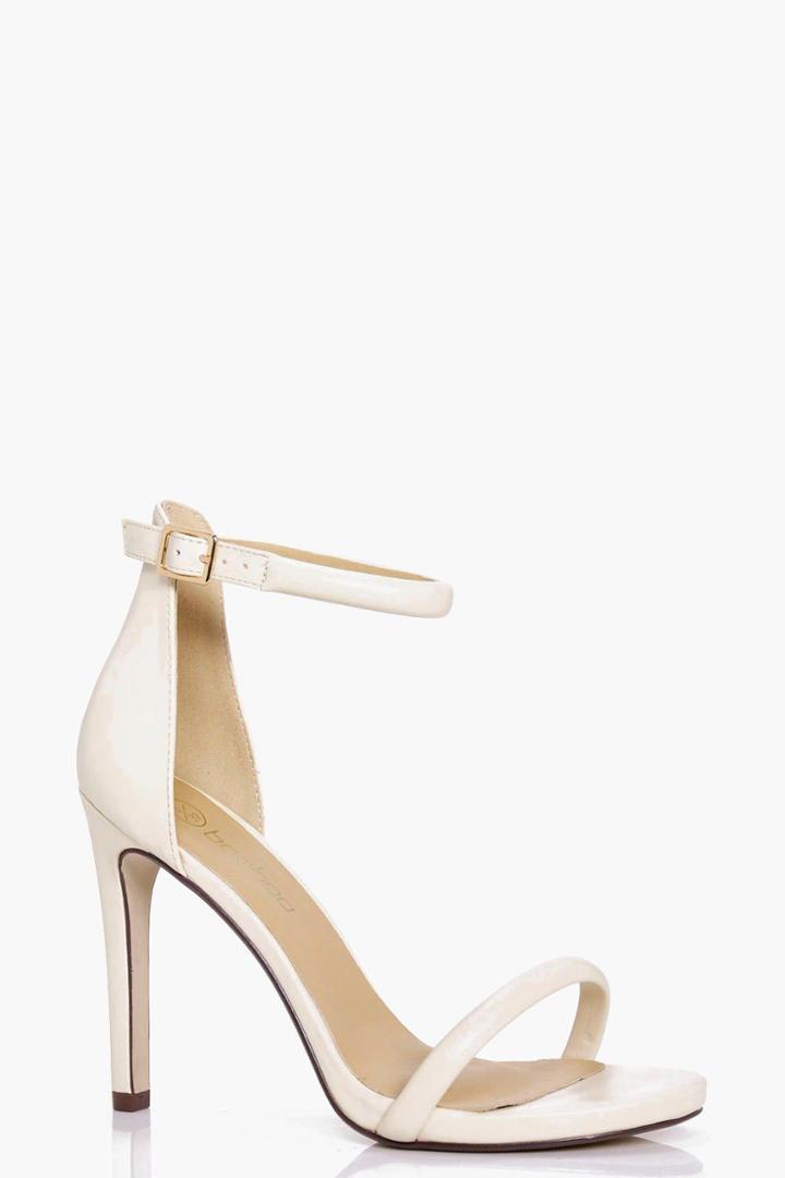 Boohoo Lauren Wide Fit Two Part Heels Nude