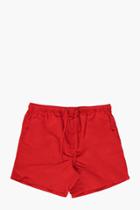 Boohoo Short Length Plain Swim Shorts Red
