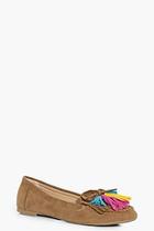 Boohoo Rachel Multi Colour Tassel Moccasin
