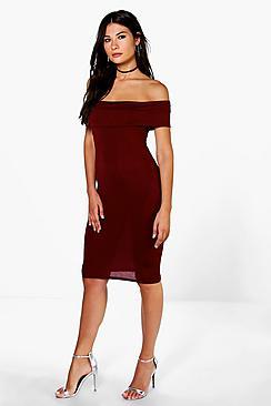 Boohoo Hannah Bardot Bodycon Dress