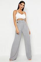 Boohoo Belted Paperbag Wide Leg Trousers