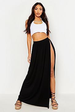 Boohoo Side Split Floor Sweeping Maxi Skirt