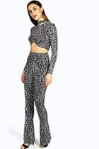 Boohoo Polly Animal Print Sparkle Trouser