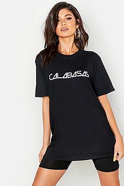 Boohoo Calabasas Oversized Tee