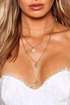 Boohoo Cross Sovereign Layered Necklace