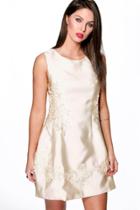 Boohoo Boutique Maddie Lace Applique Prom Dress Ivory