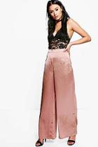 Boohoo Sofie Satin Wide Leg Trousers