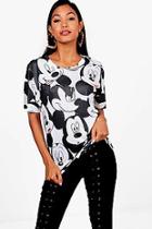 Boohoo Millie Disney All Over Mickey Print T-shirt