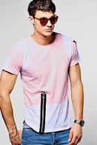 Boohoo Colour Block T-shirt With Zip Detail