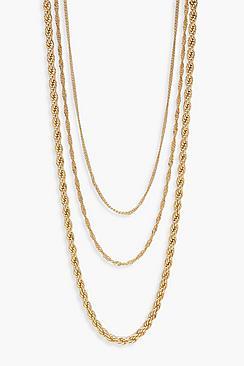 Boohoo Twist Chain Layered Necklace