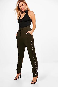 Boohoo Imogen Eyelet Detail Loopback Joggers