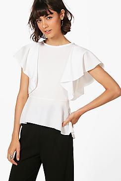 Boohoo Frill Woven Top