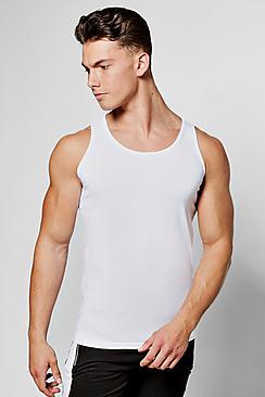 Boohoo Muscle Fit Vest With Logo