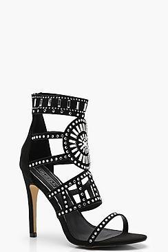 Boohoo Hannah Embellished Gladiator Heels