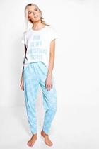 Boohoo Christmas Gin Slogan Print Shorts Pj Set
