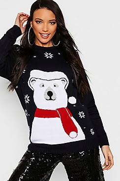Boohoo Polar Bear Christmas Jumper