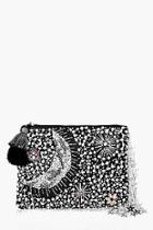Boohoo Maisie Embellished Moon & Stars Clutch Bag
