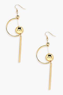 Boohoo Niamh Bar Beaded And Half Circle Drop Earrings