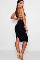 Boohoo Veronica Square Neck Open Back Midi Dress