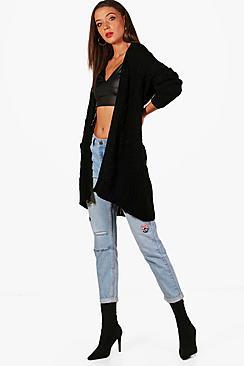 Boohoo Tall Annie Slouchy Cable Cardigan