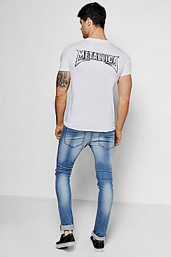 Boohoo White Metallica Back Print Band Licence Tee