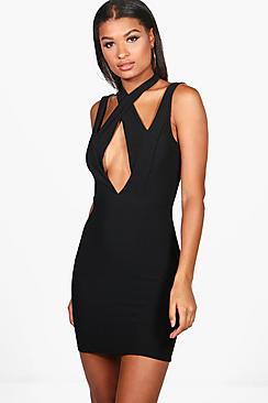 Boohoo Holly Strappy Detail Bodycon Dress