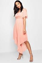 Boohoo Boutique Joss Lace Insert Hanky Hem Dress