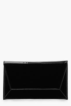 Boohoo Lisa Patent Envelope Clutch