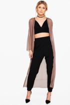 Boohoo Petite Sarah Chiffon Duster Mocha