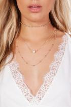 Boohoo Plus Charlotte 3 Layer Faux Pearl Choker Gold