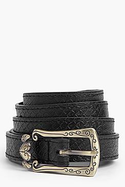 Boohoo Nina Buckle Detail Skinny Belt