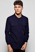 Boohoo Plain Long Sleeve Utility Shirt