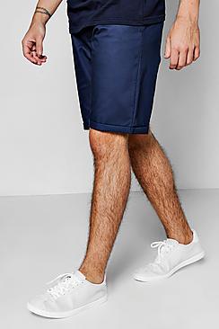 Boohoo Navy Wide Leg Chino Short