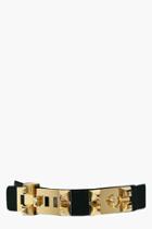 Boohoo Alisha Statement Stud Waist Belt Black