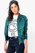 Boohoo Harriet Bomber With Contrast Lining Teal