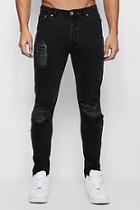 Boohoo Skinny Fit Jeans With Distressing