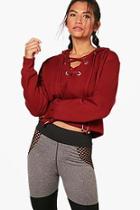 Boohoo India Athleisure Lace Up Running Hoodie