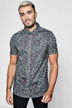 Boohoo Leopard Print Short Sleeve Shirt In Muscle Fit