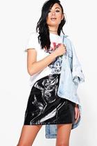 Boohoo Alexis Patent Leather Look A Line Mini Skirt