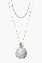Boohoo Tia Crystal & Round Charm Layered Necklace