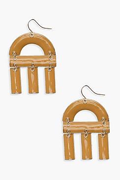 Boohoo Lola Acrylic U Shape Drop Earrings