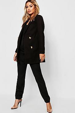 Boohoo Petite Collared Tailored Wool Look Coat