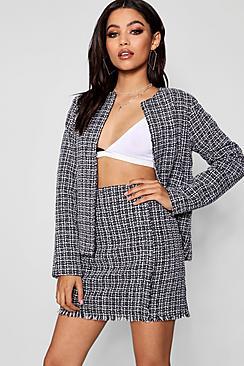 Boohoo Hollie Boucle Mini Skirt